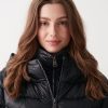 Long iridescent down jacket with bib - Image 2