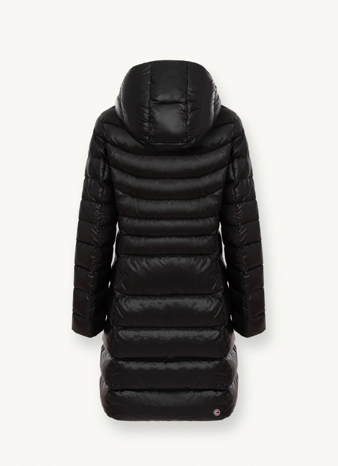 Long iridescent down jacket with bib - Image 5