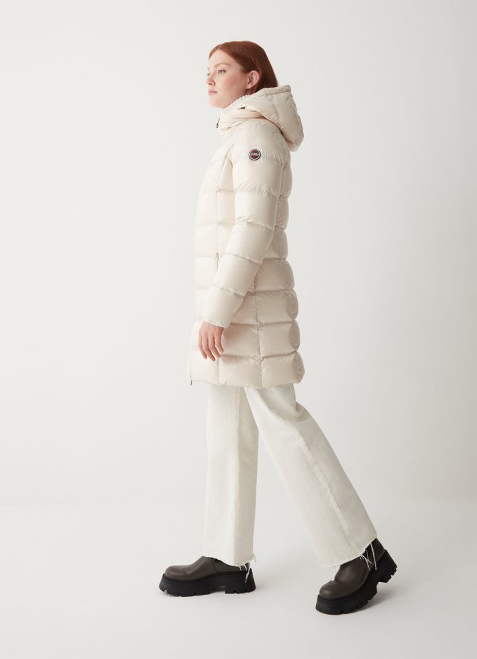 Long iridescent down jacket with fixed hood - Image 3