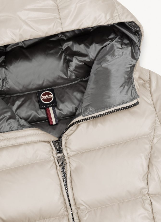 Long iridescent down jacket with fixed hood - Image 6