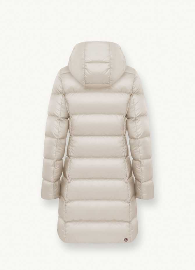 Long iridescent down jacket with fixed hood - Image 5