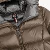 Long iridescent down jacket with fixed hood - Image 6