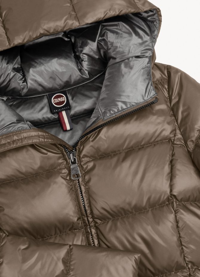 Long iridescent down jacket with fixed hood - Image 6