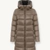 Long iridescent down jacket with fixed hood - Image 4