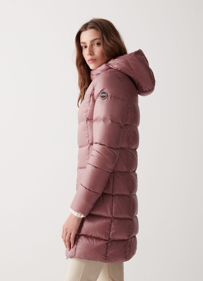 Long iridescent down jacket with fixed hood - Image 3