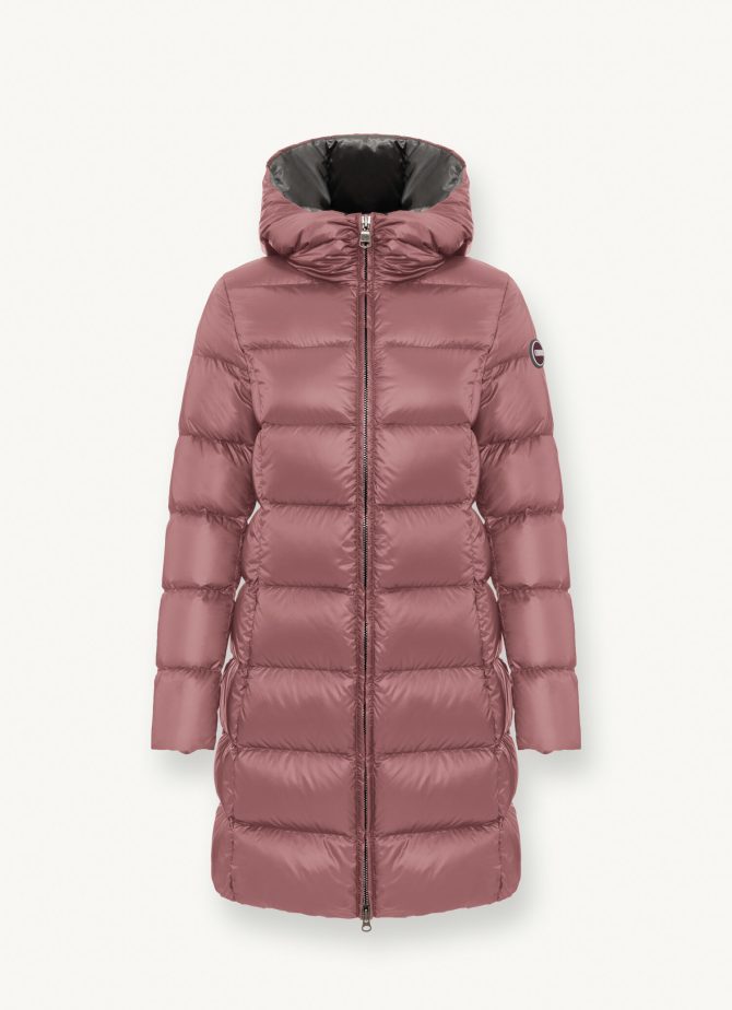 Long iridescent down jacket with fixed hood - Image 4