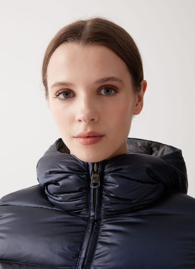 Long iridescent down jacket with fixed hood - Image 3