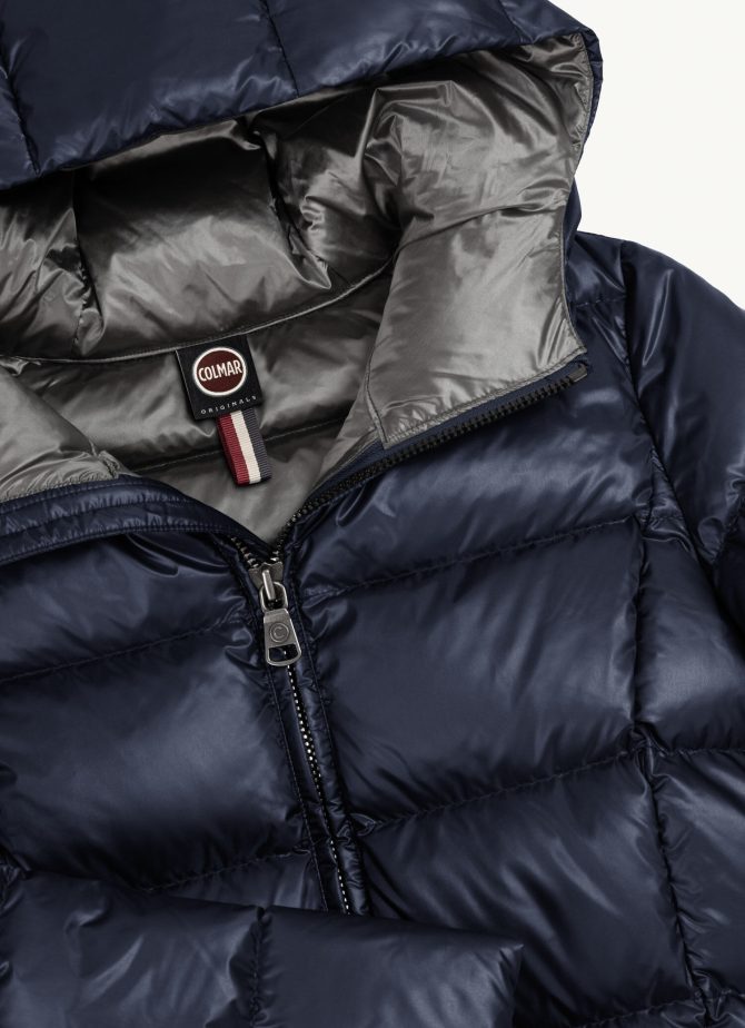 Long iridescent down jacket with fixed hood - Image 6