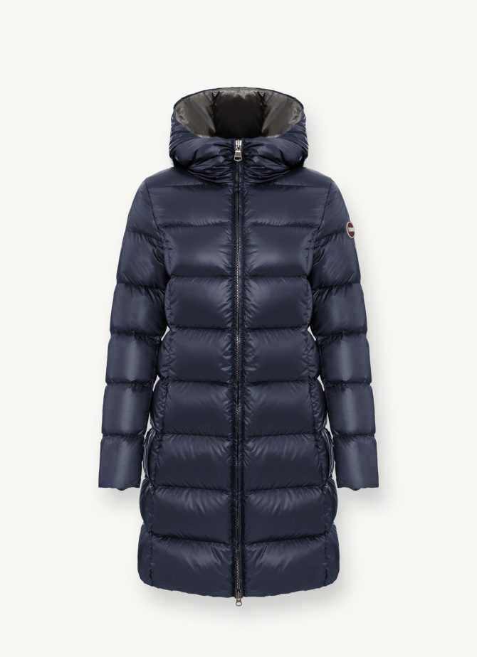 Long iridescent down jacket with fixed hood - Image 4