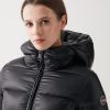 Long iridescent down jacket with fixed hood - Image 3