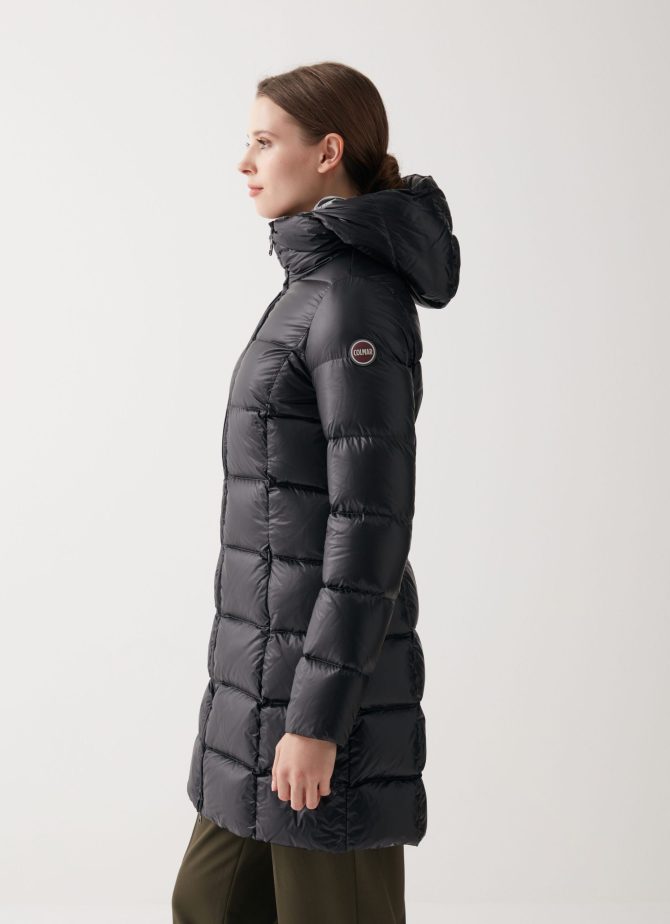 Long iridescent down jacket with fixed hood - Image 2