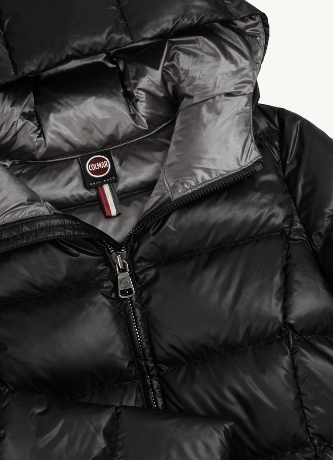 Long iridescent down jacket with fixed hood - Image 6