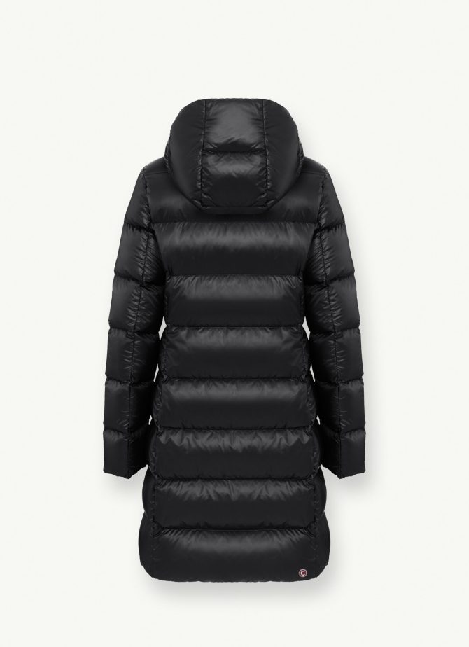 Long iridescent down jacket with fixed hood - Image 5