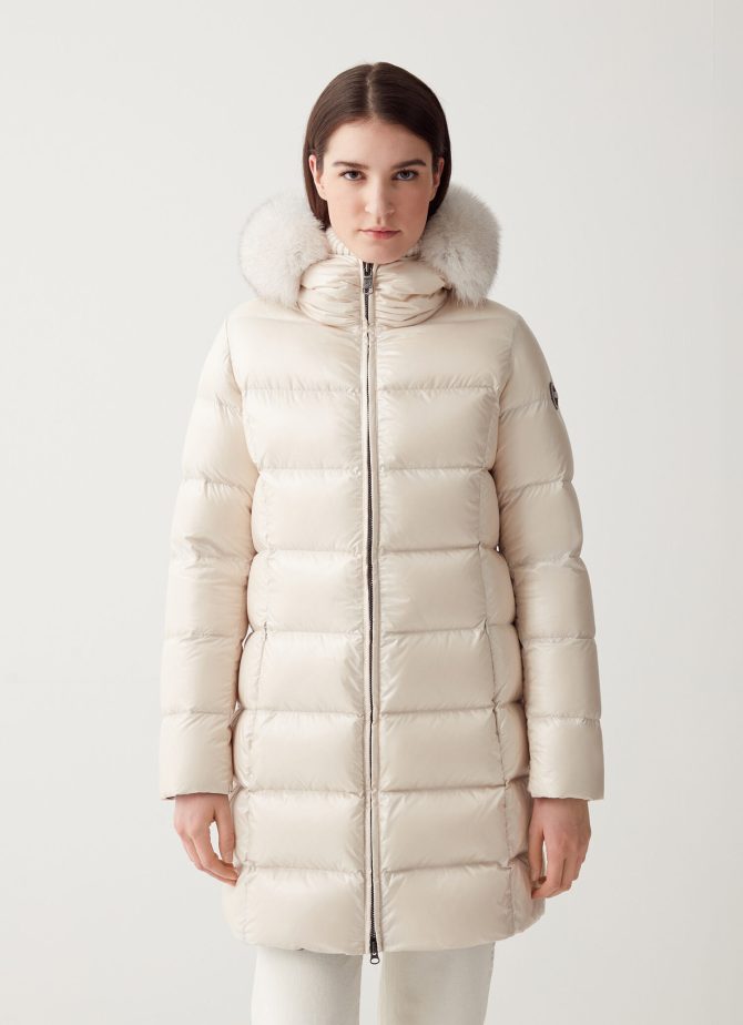 Long iridescent jacket with fixed hood - Image 2