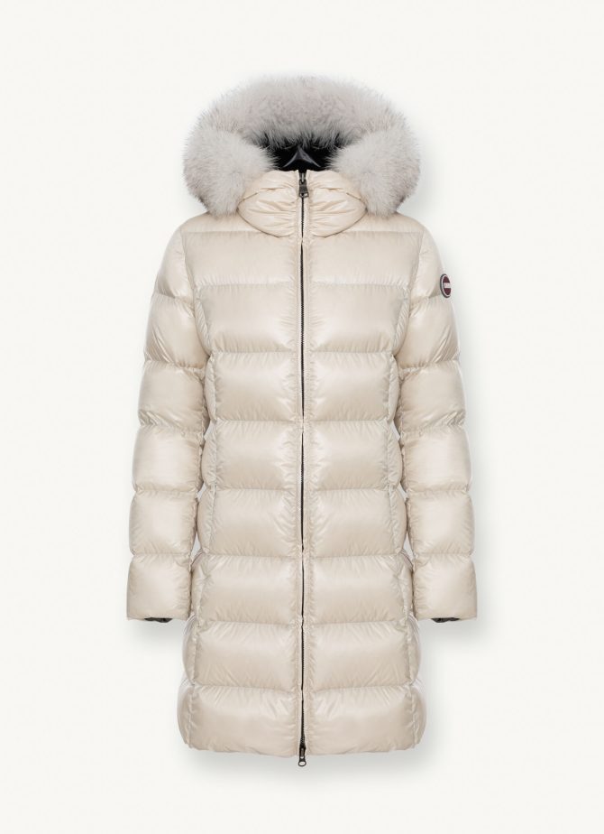 Long iridescent jacket with fixed hood - Image 4