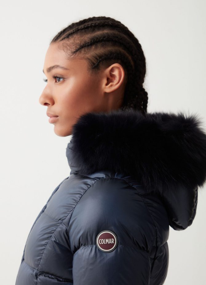 Long iridescent jacket with fixed hood - Image 3
