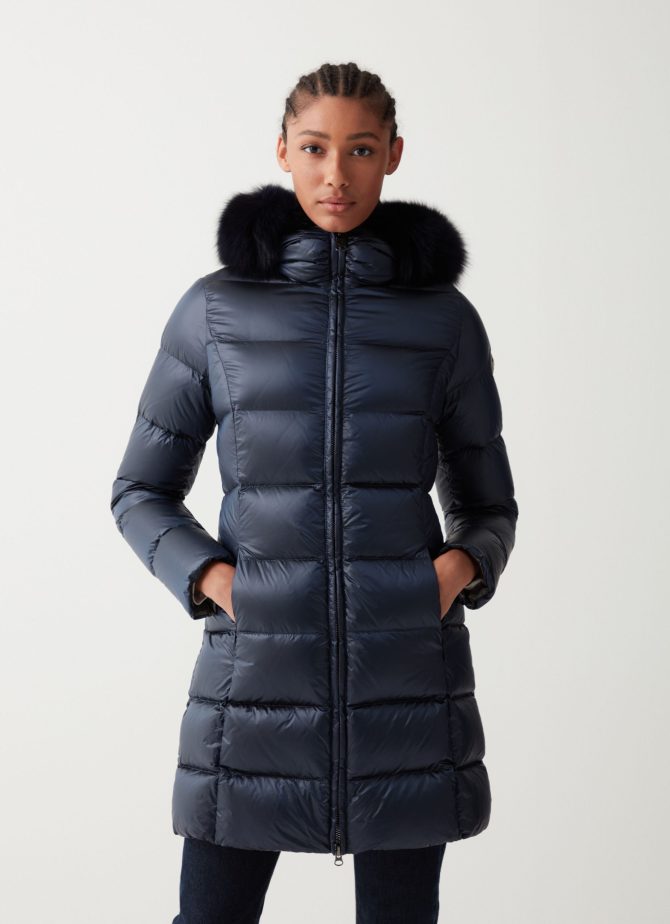 Long iridescent jacket with fixed hood - Image 2