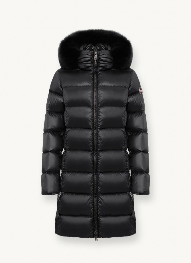 Long iridescent jacket with fixed hood - Image 4