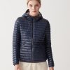 Autumn down jacket with fixed hood