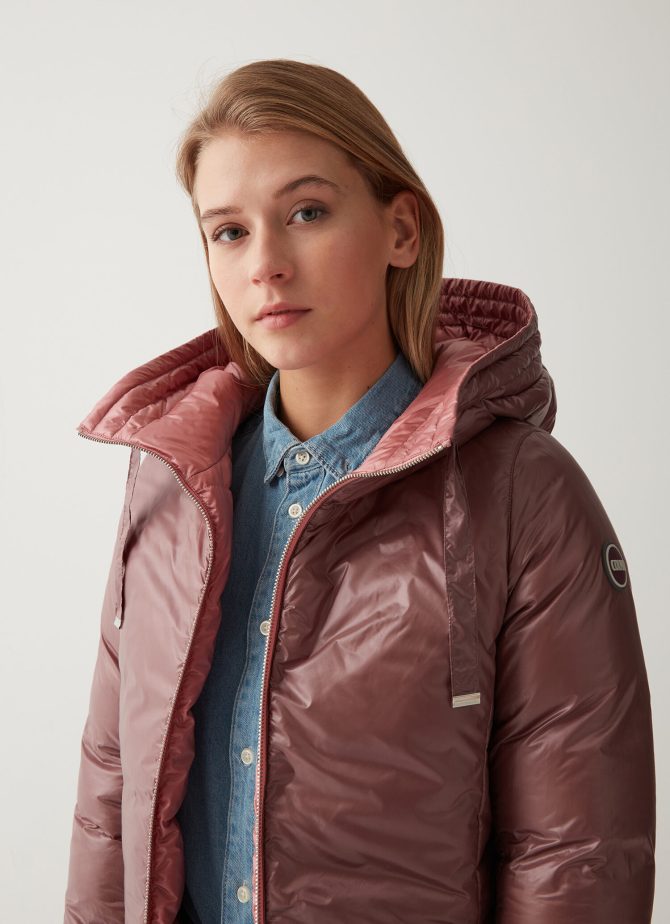 Reversible quilted down jacket with hood - Image 3