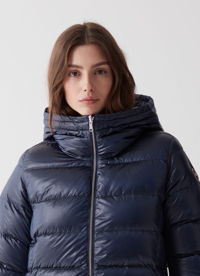 Reversible quilted down jacket with hood - Image 3