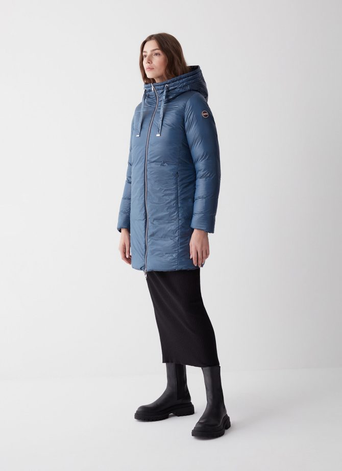 Reversible quilted down jacket with hood - Image 2