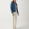Autumn down jacket with shaped hem
