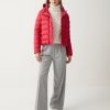 Down jacket with fixed hood in matt fabric - Image 2