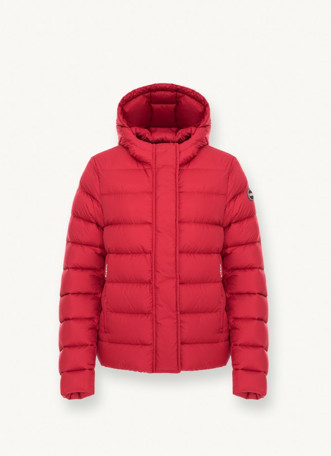 Down jacket with fixed hood in matt fabric - Image 4