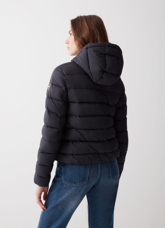 Down jacket with fixed hood in matt fabric - Image 3