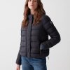 Down jacket with fixed hood in matt fabric - Image 2