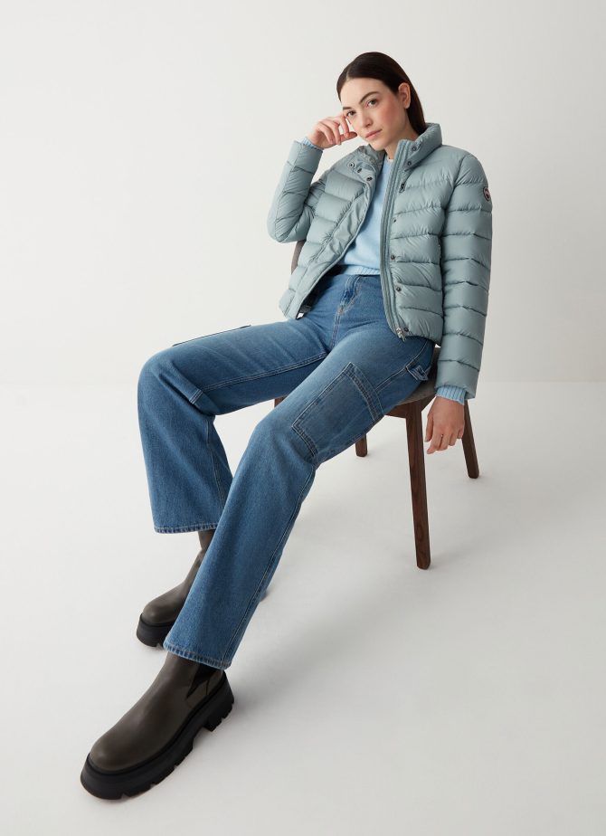 Down jacket in opaque fabric