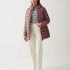 Medium length iridescent down jacket