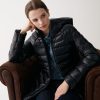 Medium length iridescent down jacket