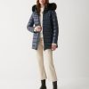 Medium length iridescent down jacket