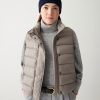 Down sleeveless jacket in matte fabric
