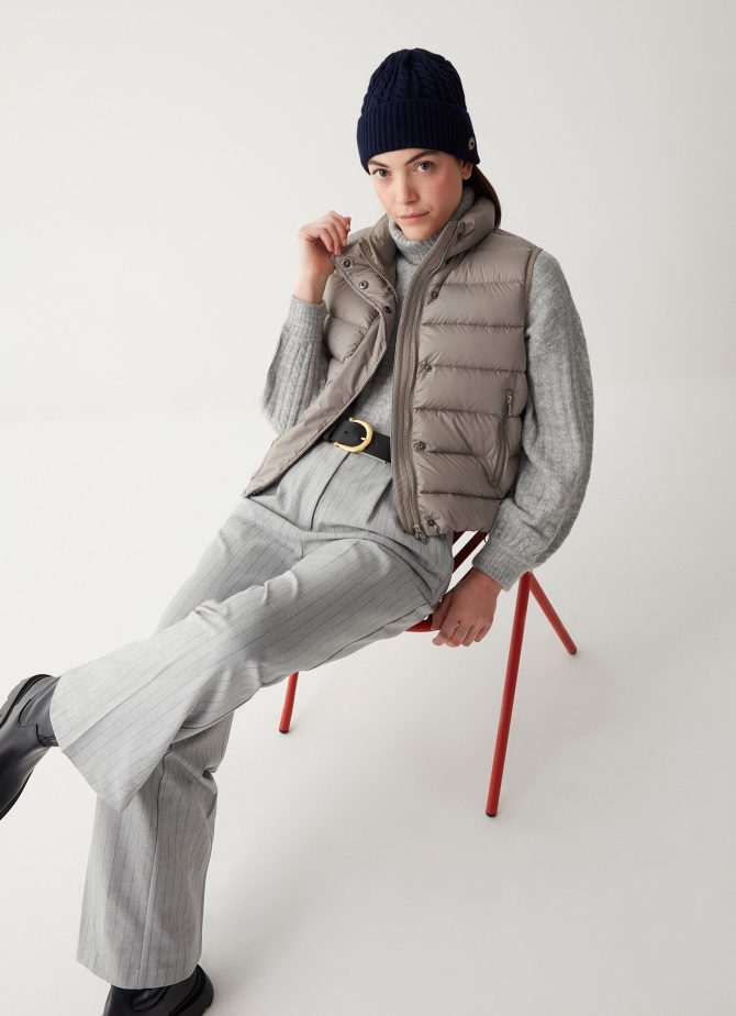 Down sleeveless jacket in matte fabric - Image 2