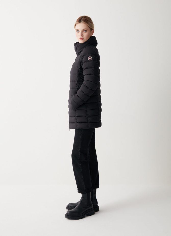 High collar stretch down coat