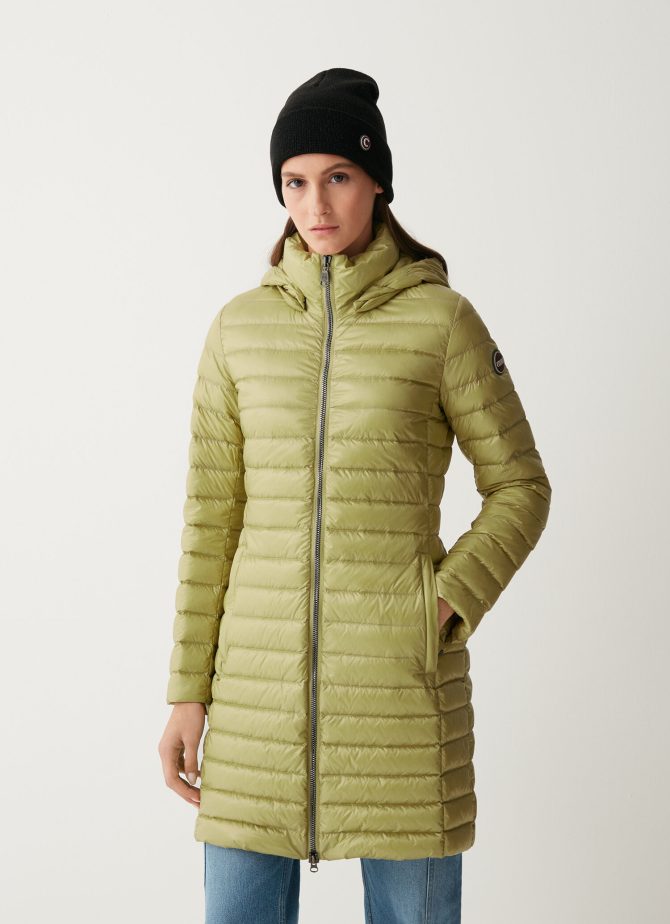 Long autumn down jacket with detachable hood - Image 2