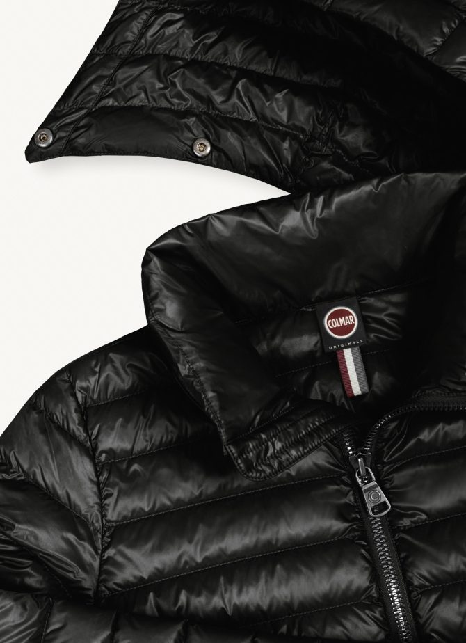 Long autumn down jacket with detachable hood - Image 6
