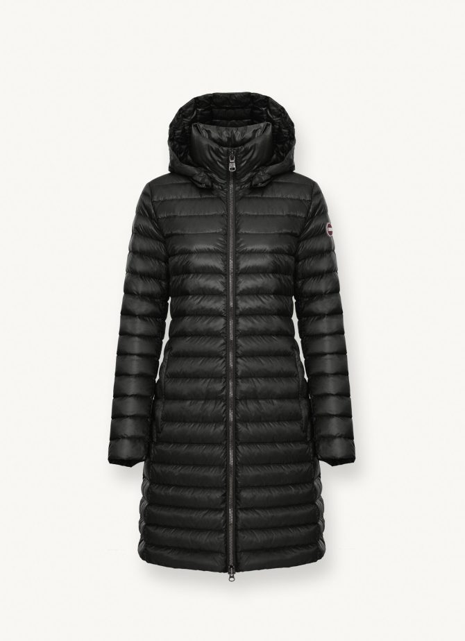 Long autumn down jacket with detachable hood - Image 4