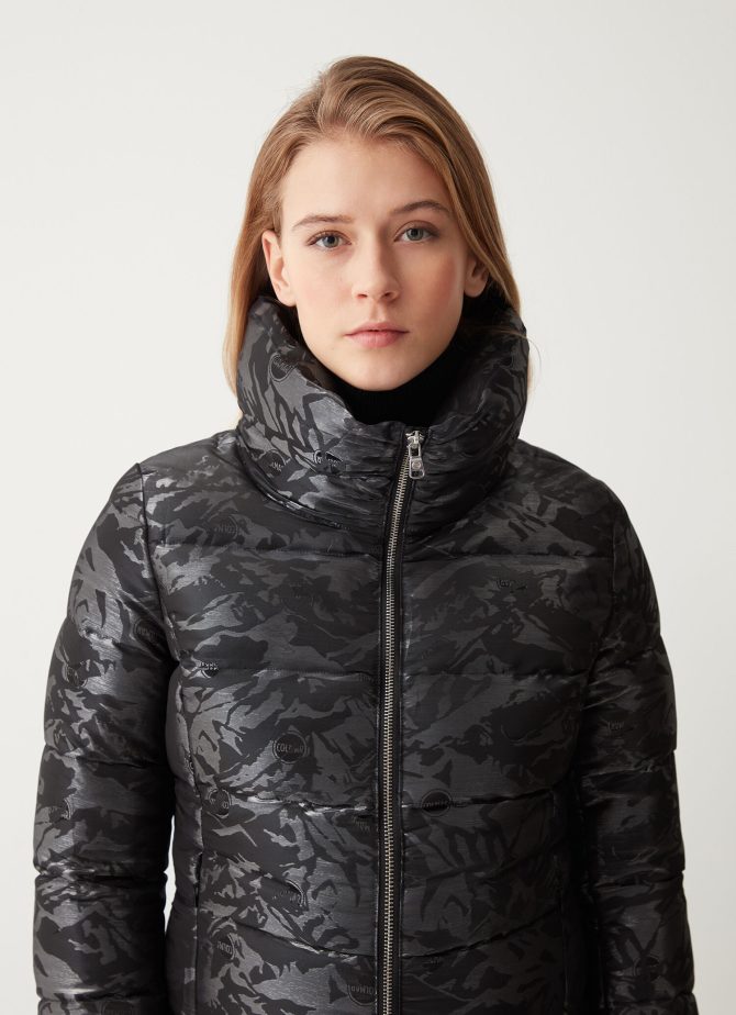 Jacquard fabric jacket with turtle neck - Image 3