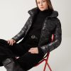 Jacquard fabric jacket with turtle neck