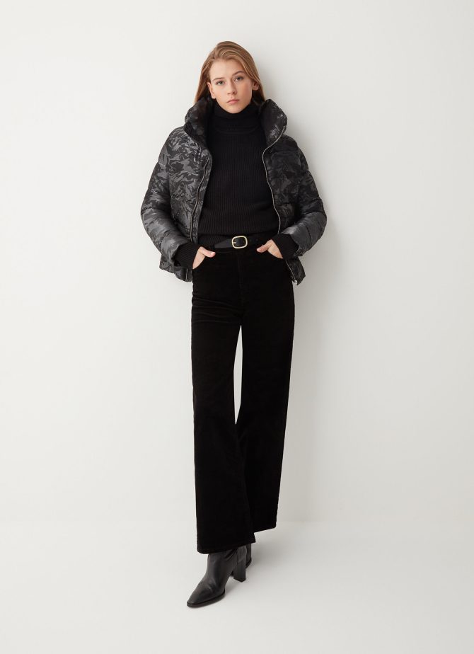 Jacquard fabric jacket with turtle neck - Image 2