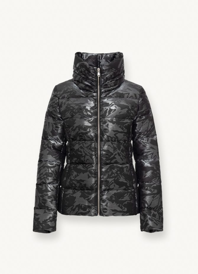 Jacquard fabric jacket with turtle neck - Image 4