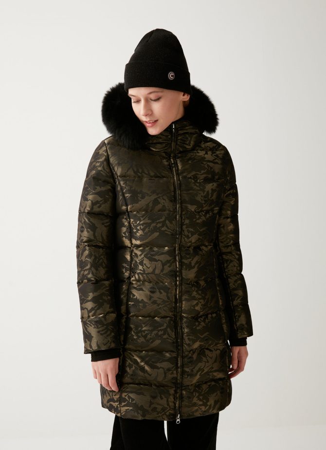 Jacquard coat with hood