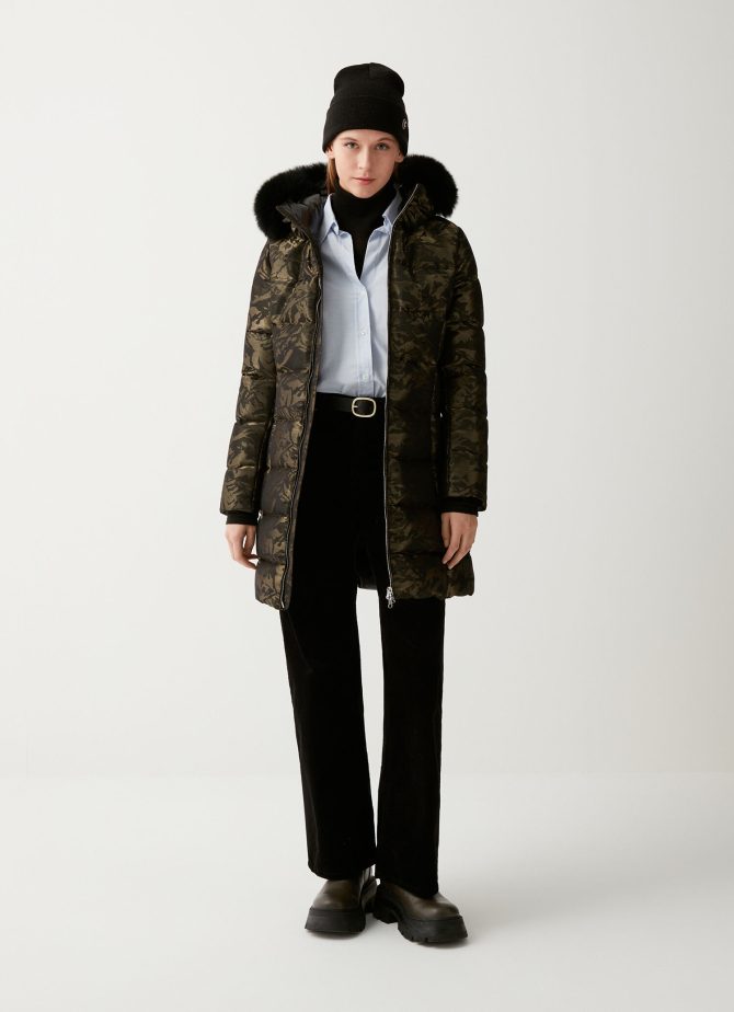 Jacquard coat with hood - Image 2