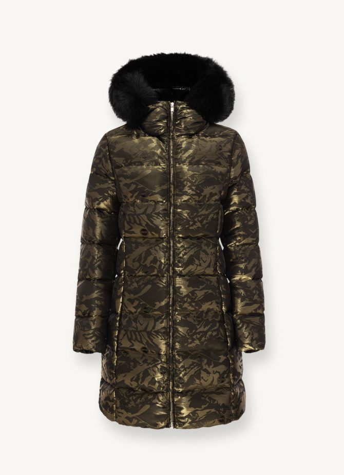 Jacquard coat with hood - Image 4