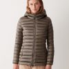 Fitted iridescent down jacket with hood - Image 3