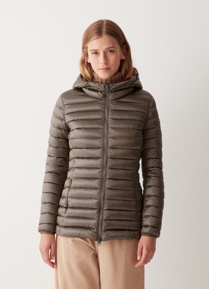 Fitted iridescent down jacket with hood - Image 3
